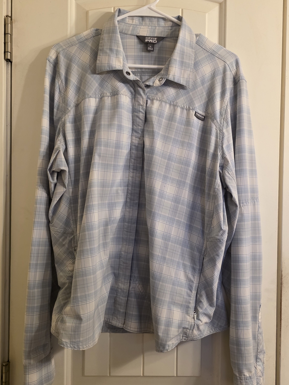 Orvis PRO Light Blue Plaid Button-Up Shirt